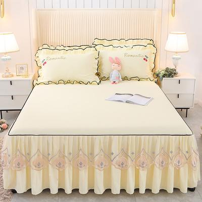 Falda de cama con volantes de encaje de princesa, funda de colchón antideslizante, falda de cama, cubrecama, protector de cama, decoración de sábanas
