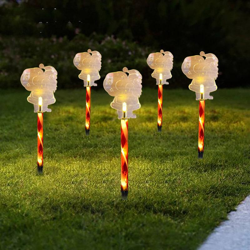 Christmas Candy Cane Pathway Markers,Xmas Outdoor Decorations Pathway Lights for Christmas Tree Holiday Party Patio Yard Decor