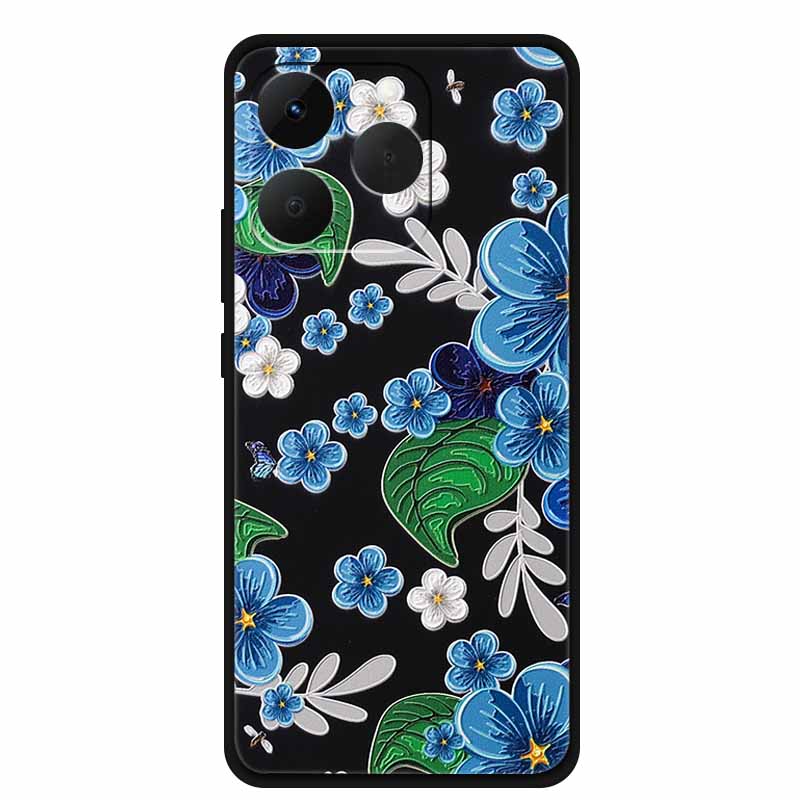 Case For OPPO Realme 15T Embossed Blossoms Funda 3D Relief Flowers Coque Silicone Soft Phone Cover For Realme 15 T 5G Bumper