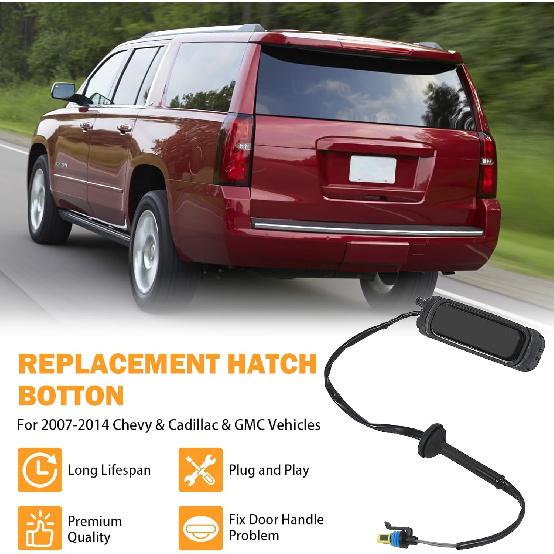 15106857 Hatch Button Trunk Latch For 2007-2014 Chevrolet Suburban 1500 2500 Tahoe Cadillac Escalade ESV GMC Yukon XL Replace Part # 901-156 Rear