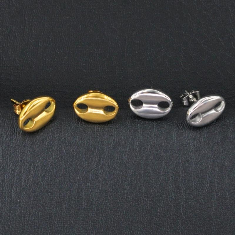 Stabile Edelstahl-Ohrringe mit Kaffeebohnen-Design für Damen und Mädchen Trendiges Schmuck-Accessoire Geschenke Allergiefrei