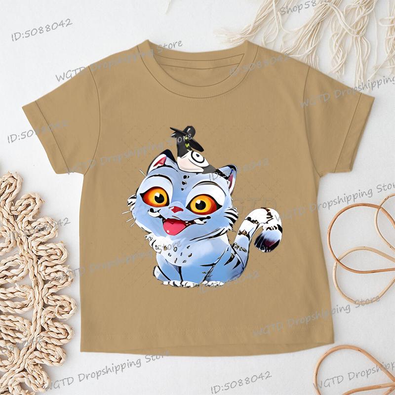 Cartoon Tiger Print KPop Demon Hunters T-shirt Boys Girls Funny Crewneck Casual Short Sleeve Anime Streetwear Korean Ulzzang Tee