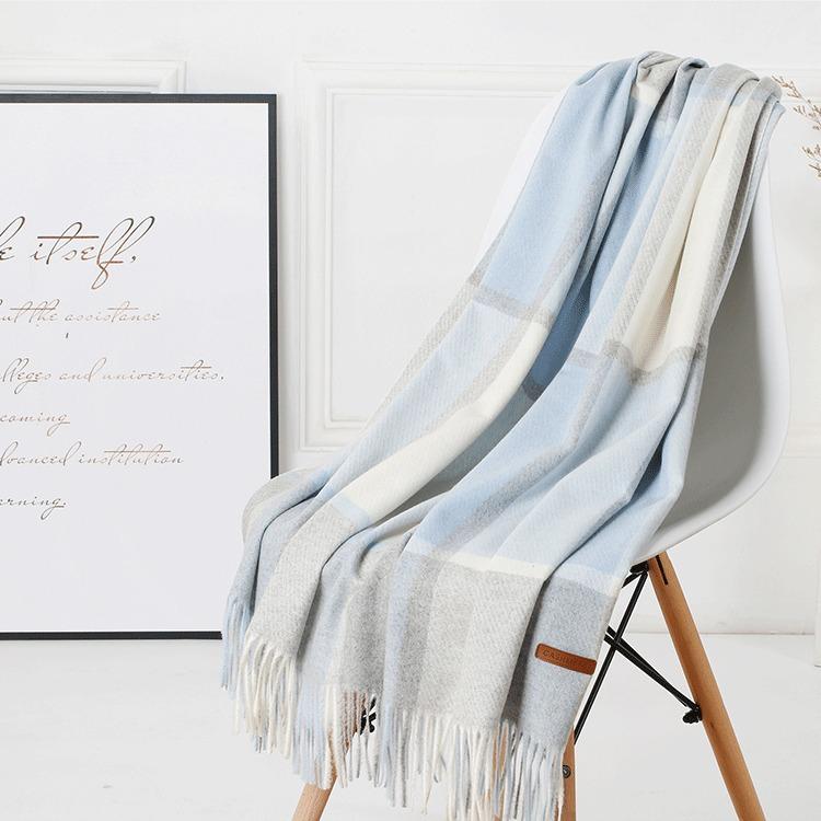 Warm Wool Scarf for Women Winter Plaid Design Soft Wear Open Scarves Female High Quality