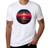 80s Synthwave Sunset Red Sea Vintage Meditative Art Tshirt Quick Dry Fishing Tshirt