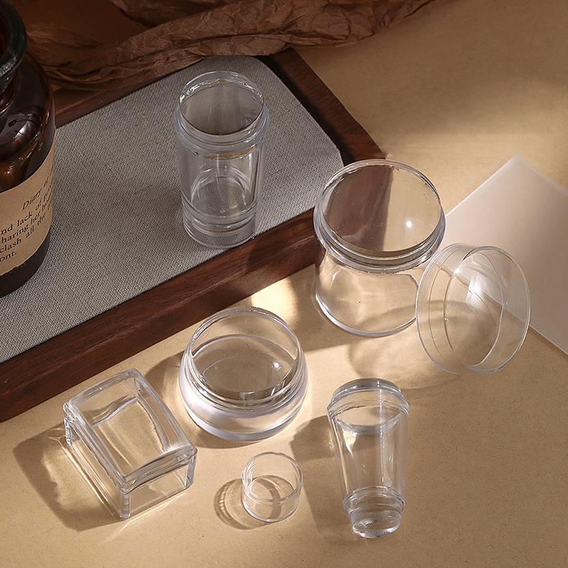 Silicone Transparent Nail Art Stamping Kit French For Manicure Plate Stamp Polish Stencil Template Seal Stamper Scraper