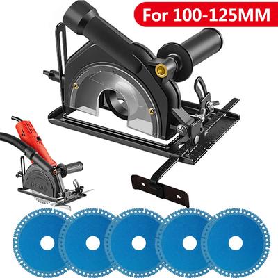 Hand Angle Grinder Converter To Cutter Grinder Bracket 40mm Adjustable 0-45° Base Bracket with Guide Ruler for 100-125MM Saw