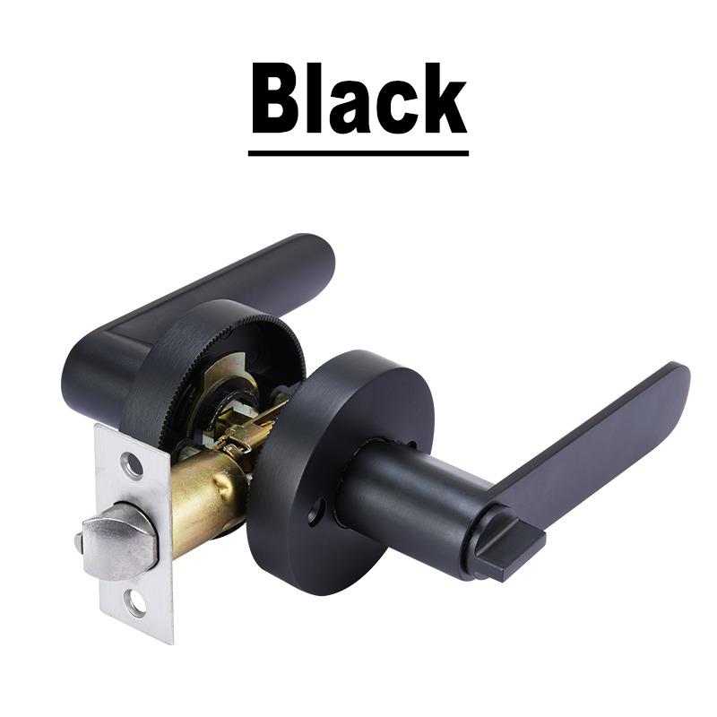 Silent Room Door Lock Round Door Lock Interior Door Handle Lock with Lock Core/latch with Key Aluminum Alloy Handle Lock