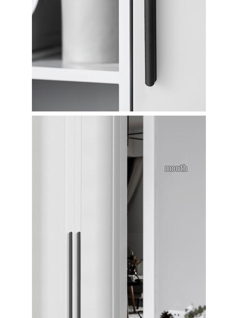 Modern Minimalist Gold Cabinet Handle, Light Luxury I-Shaped Black Drawer Pull
