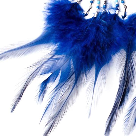 1 Pair Lady Earrings Bohemia Style Tassel Feather Ethnic Drop Earrings for Daily Wear