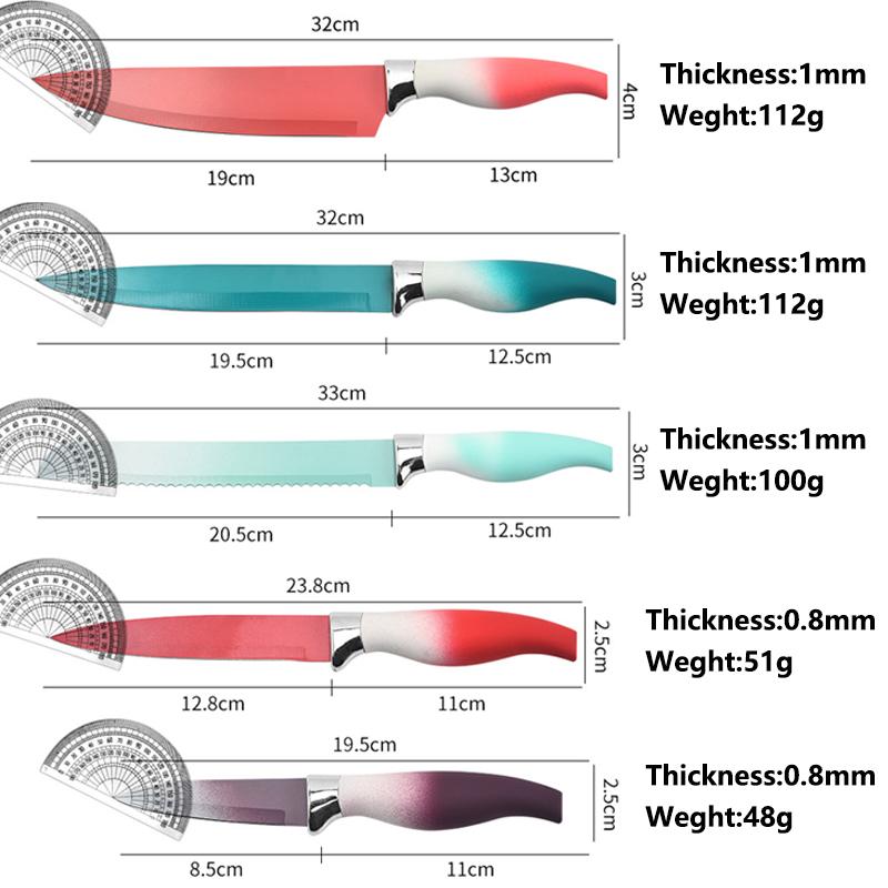 5Pcs Knife Sets Kitchen Knives Set Chef Knives Kitchen Bread Slicing Knife Fruit Boning Cutter Serrated Meat Knife