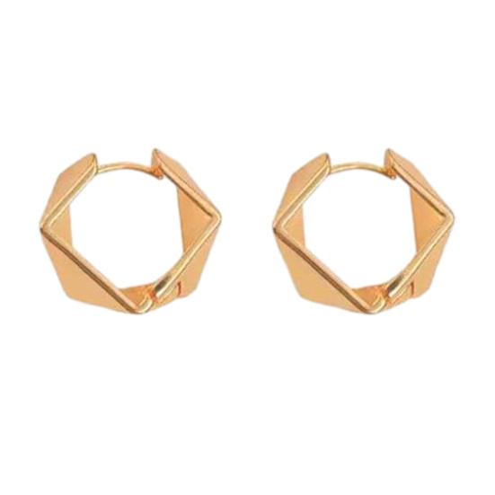 1 Pair Hoop Earrings for Women, Thick Chunky Geometric Rhombus Earrings, Statement Small Huggie Hoop Earring