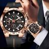 Mens Watches Top Brand Luxury Silicone Military Watch For Men Fashion Big Dial Waterproof Quartz Chronograph Reloj Hombre