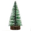 Green Frosted Bottle Brush Christmas Tree Wooden Base(Pack of 3) Small Christmas Tree for Table Home Office Church Decor|Merry Christmas Decorations