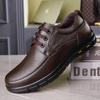 Cowhide Middle-aged and Elderly Men's Shoes Dad Shoes Men's Wear-resistant Casual Leather Shoes Non-slip Lace-up Kitchen Chef Construction Site Shoes