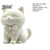 One-piece Molded Cat Bow Collectible Printed Sitting Statue Figure 3D Figurine with Non-discoloring Ornament Cute Kitten Sculpture Tabletop