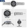 Wrist watch men quartz chronograph 3 ATM water resistant stylish mens brand popular business simple date luminous stainless steel band male working