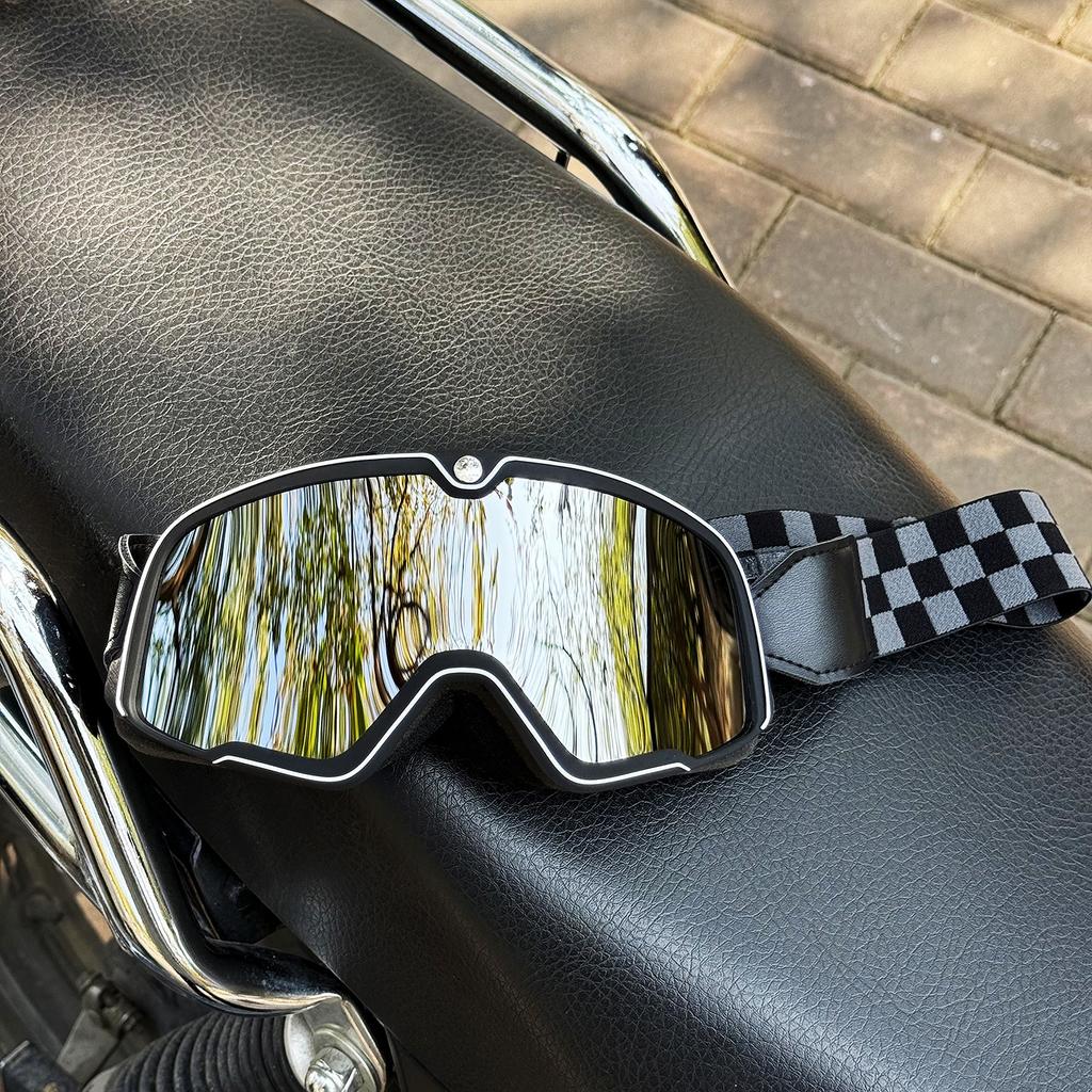 Kask motocyklowy retro motokrosowy gogle pilotażowe jet vintage motocyklowe skuterowe okulary offroadowe okulary
