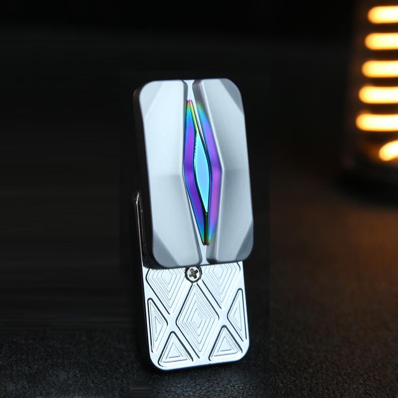 Future Punk Style EDC Fidget Slider Push Fidget Toy Fashion Metal Stress Relief Toy Fun Office Relaxation Gadget ADHD Tools