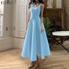 Women Casual U-Neck Summer Sleeveless A-line Dress