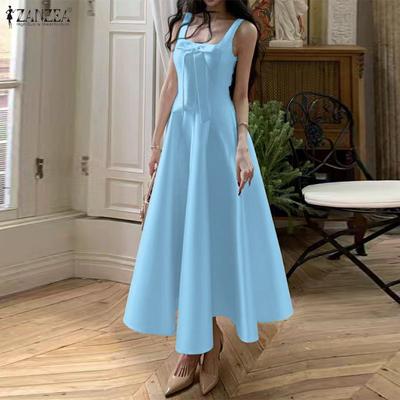 Women Casual U-Neck Summer Sleeveless A-line Dress