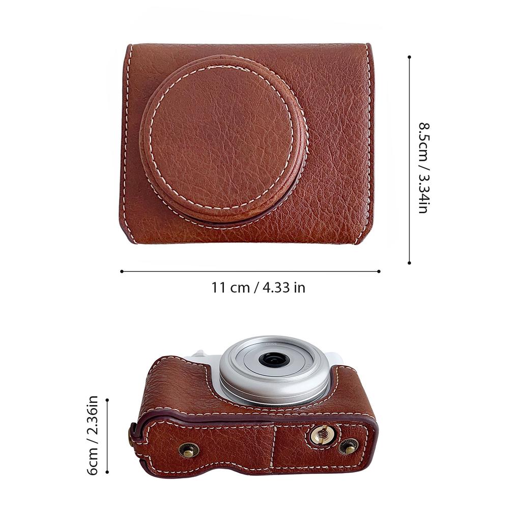 Digital Camera Protective Case PU Leather Camera Storage Bag with Removable Shoulder Strap Compatible with  ZV1 F  ZV1M2