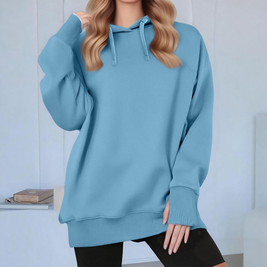 Women's Fashion Casual Solid Color Long Sleeve Hoodie
