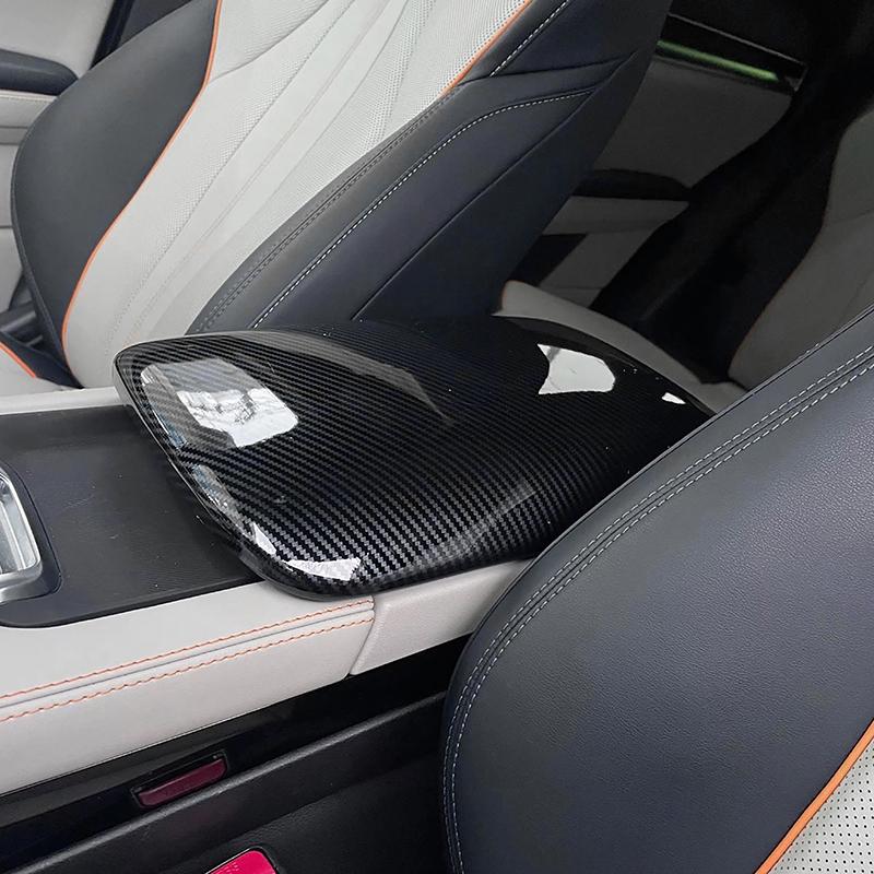 Car Styling Center Console Armrest Box Panel Decoration Cover Trim For BYD Song PLUS Carbon Fiber Color Interior Accessorie