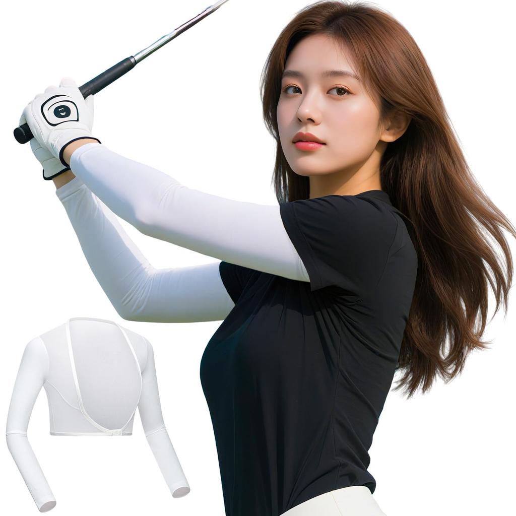 Chladivé návleky na ruce proti slunci UV Ideální na léto a venkovní aktivity Bílé dámské na golf, Ochrana, 99% ochrana, Sporty, Tenis, Plavání, Cyklistika,