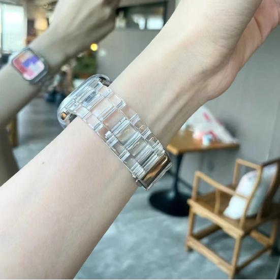 Transparent loop link For Apple Watch band women Series Ultra 10/9/8/7/6 38mm 40mm 41mm 42mm 44mm 45mm 46mm Strap