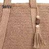 Trendy Women Bag Woven Shoulder Bag, Large Capacity Tote Commuter Multi-purpose Summer Beach Tote, Lightweight Purse for Vacation Street Work Portable