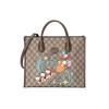 X Disney Donald Duck Print Large Capacity Canvas And Leather Tote Bag Men Tote Bags Ebony 648134-2N0AT-8679