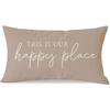 PANDICORN This Is Our Happy Place Pillow Covers 12x20 Inch Modern Farmhouse Outdoor Decorations Lumbar Decorative Throw Pillows Cases Cushion Covers