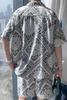 Paisley Pattern Short Sleeve Shorts Top and Bottom Set Street Style Collared Shirt and Shorts Set Short Sleeve Set Setup 2 Piece Set Patterned Shirt