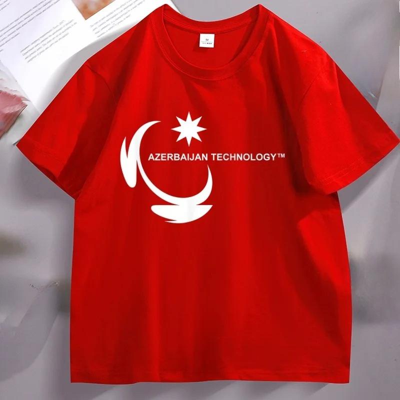 

Azerbaijan Technology Meme TShirt Short Sleeved T Shirt Round Neck Loose and Base TShirt for Unisex Women Basic Tee S