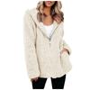 Frauen Winter Lässige Mode Lange ärmeln Einfarbig Plüsch Strickjacke Jacke Mantel