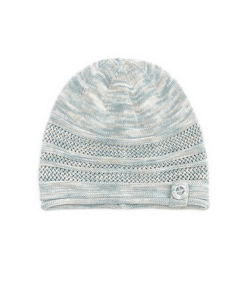 HUG YOUR SKIN Button Cutout Knit Beanie (Mint)