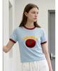 Poebeo21 Tomato Graphic Ringer Short Sleeve Knit (Ftdbnt039)