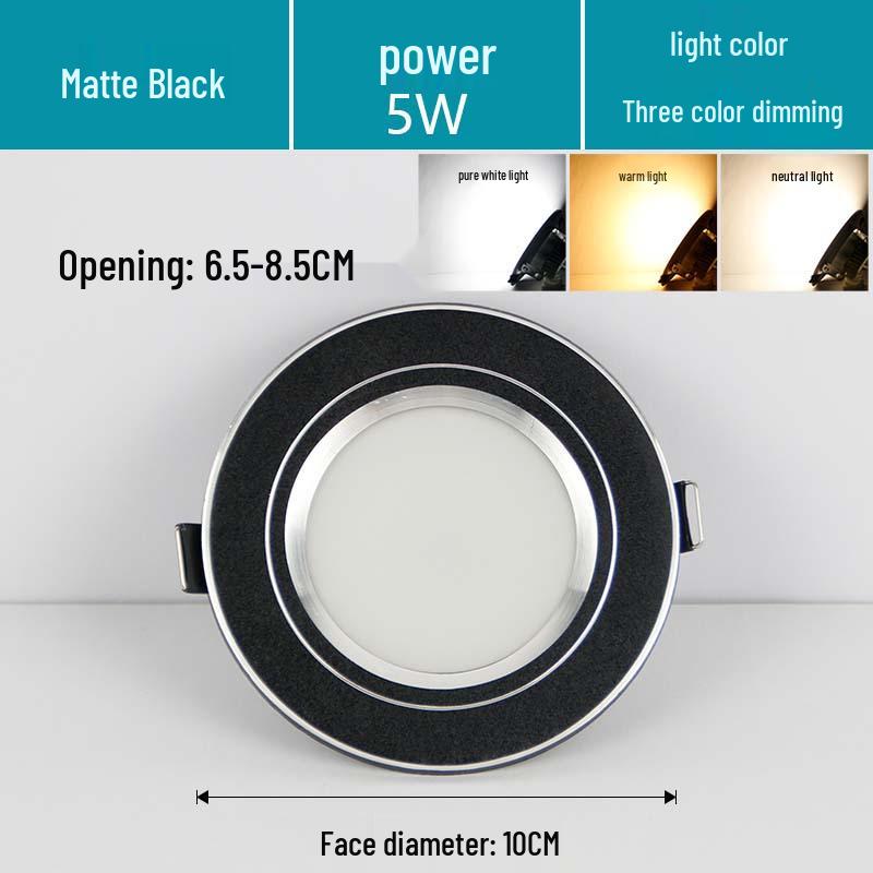 7.5-Inch Recessed Ceiling Downlight with 3-Color Dimming for Living Room