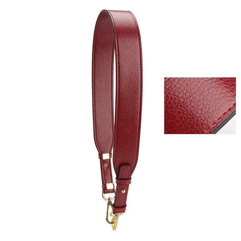 Versatile Black Cowhide Bag Strap: Wide, Solid Color Shoulder Strap Accessory