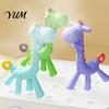 Essential Baby Shower Gift Giraffe Teething Toy for Infants, Food-Grade Silicone Chew Stick Gum Relief, One Piece Molded Teether BPA-Free 0-12 Months,