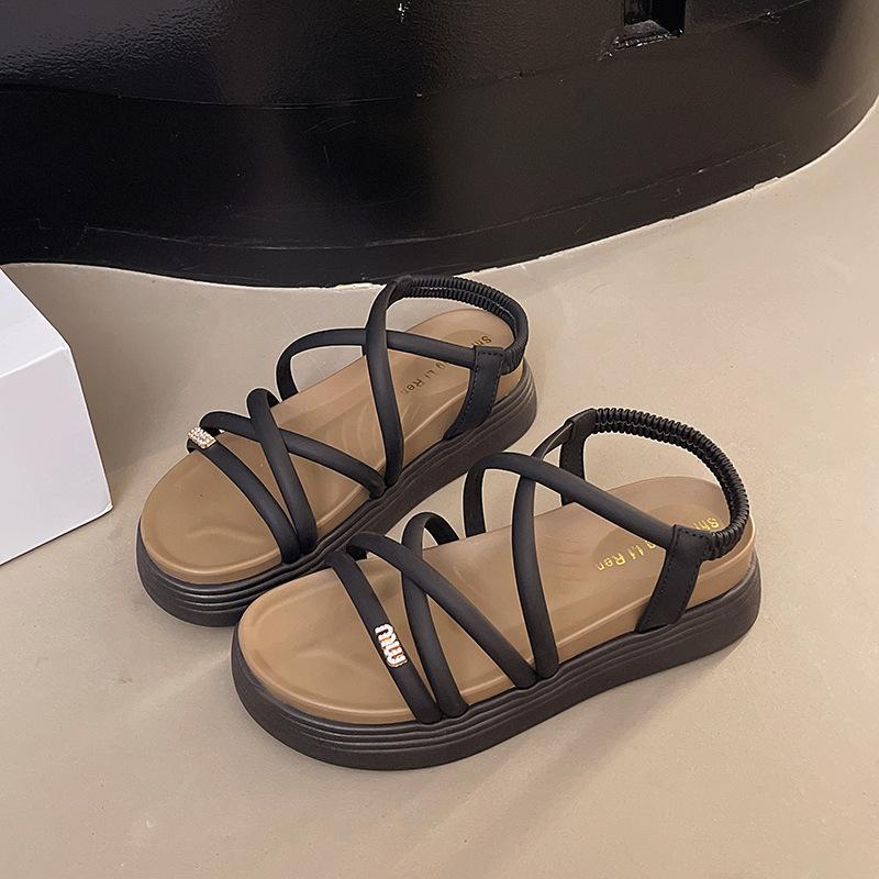 Thick-soled Women's Models Step On Shit In Summer with Summer External Sandals, Skirt Wear Fashion 2025 New High-end Roman Sandals