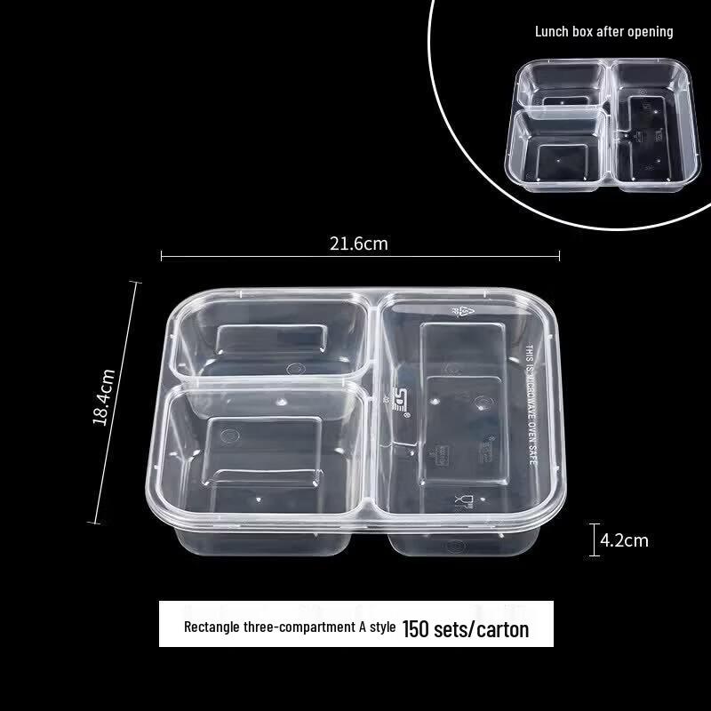Qiwei Disposable Divided Meal Prep Containers