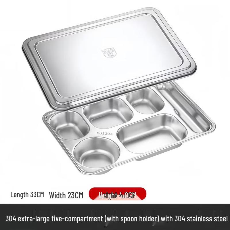 Qianshen 304 Stainless Steel Divided Dinner Plate