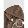 Men's New Solid Color Hooded Pullover Sweatshirt, Loose Fit Trendy Long Sleeve Casual Sports Hoodie for Spring and Autumn
