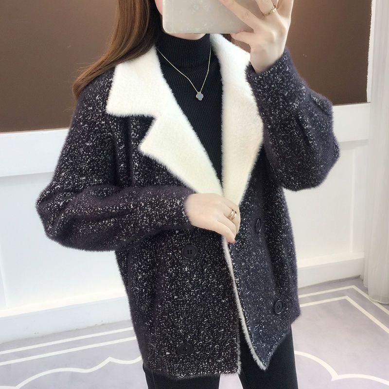 Fashionable Loose Mink Fur Cardigan Women Autumn Korean Style Coat