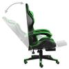Fauteuil de jeux vidéo - vidaXL - Noir et vert - Similicuir - Hauteur réglable - Repose-pied