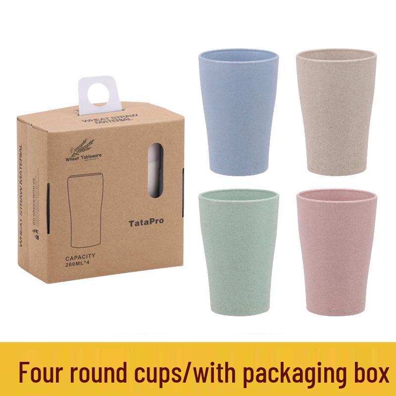 Eco-Friendly Wheat Straw Tableware Set: Portable Fork, Spoon, Chopsticks (3-Piece) + Cup, Bowl, Plate (6-Piece) - Ideal Promotional Gift