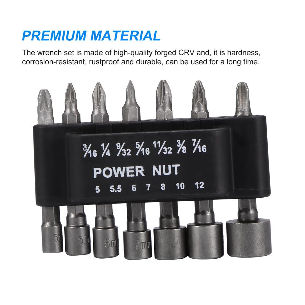 Nut Driver Socket Kit Wrench Screw Long-lasting Craftsmanship Multipurpose Rustproof Simple Operation Home Car Easy Use