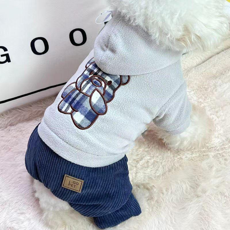 

Одежда для щенков Зимняя утепленная четвероногая Тедди Бигбир Померанский шпиц Шнауцер Йоркширский терьер маленькая собака теплая утепленная XXL chest 55 back 45 about 14-8 kg