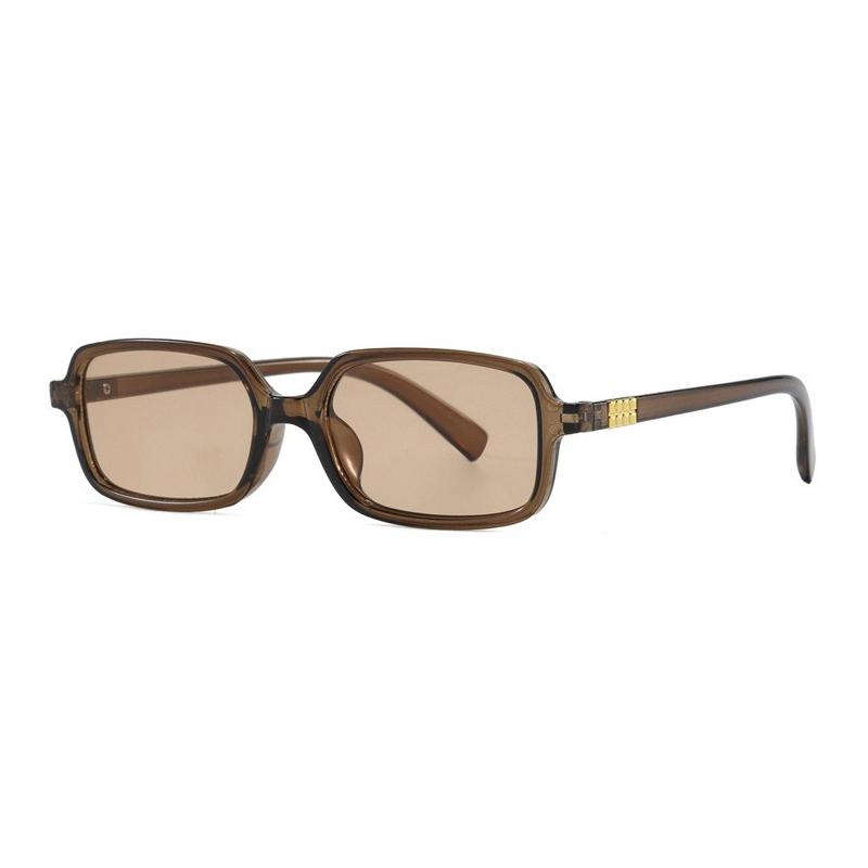 Fashion Retro Rectangle Small Frame Sunglasses For Men And Women Unisex Brown UV Protective Shades